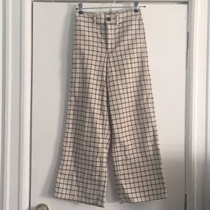 Langford wide leg crop pant in windowpane